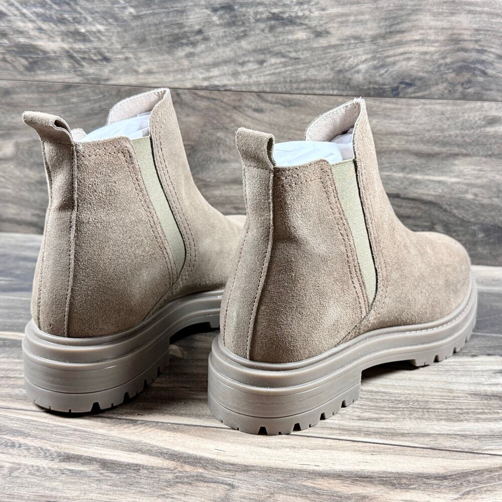 NIB Steve Madden Marceline 9M Taupe Suede Chelsea Ankle Boots Booties - Picture 7 of 11